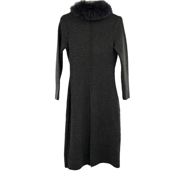 Anthropologie Pepe Peluso Women's Sweater Long Faux Fur Collar Large Wool *READ* - Picture 2 of 9